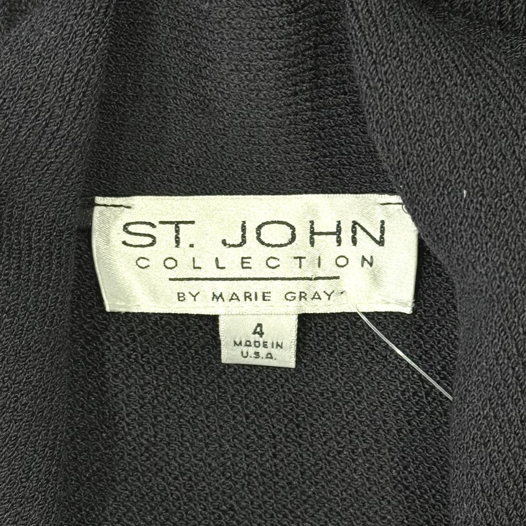 St. John Black Santana Knit Iconic Ruffled Short Coat – Multiple Sizes