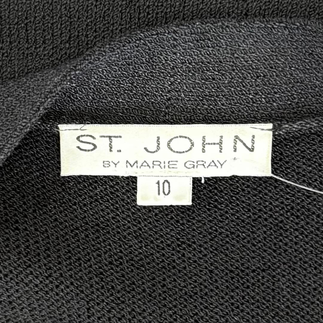 St. John Yellow & Black Santana Knit Long Jacket – Unique Colorblock Design - Size 10