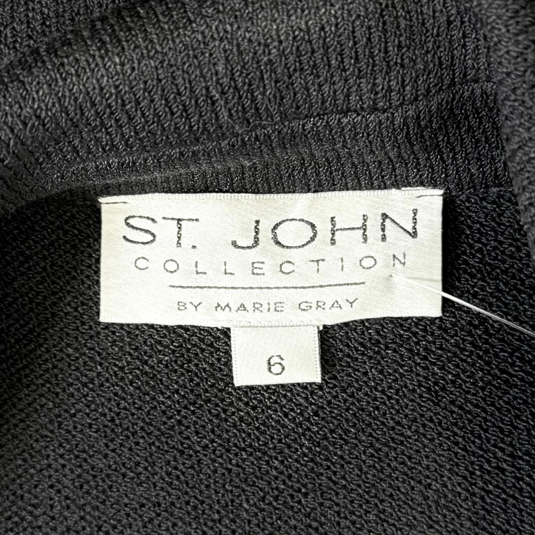 St. John Black Santana Knit Long Jacket – Size 6