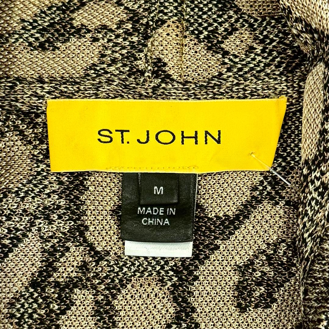 St. John Leopard Print Rayon Wool Knit Wrap Jacket – Size M (6/8)