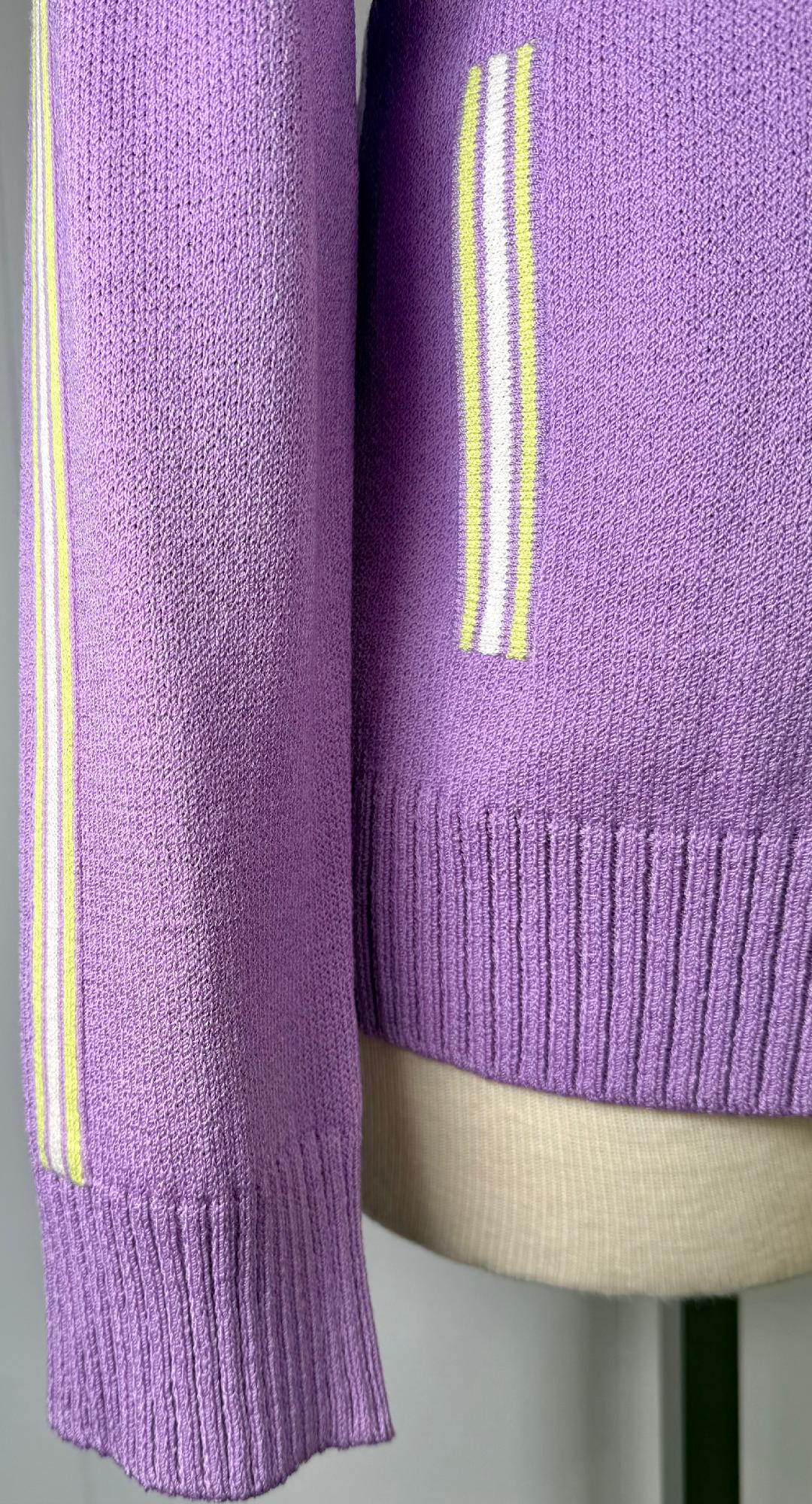 St. John Sport Purple Jacket with White & Green Trim - Size XL/12/14