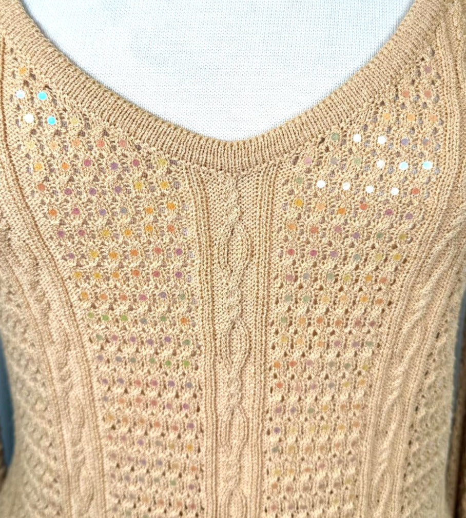 St. John Evening Yellow Santana Knit Evening Set – V-Neck Top & A-Line Skirt - Size 6