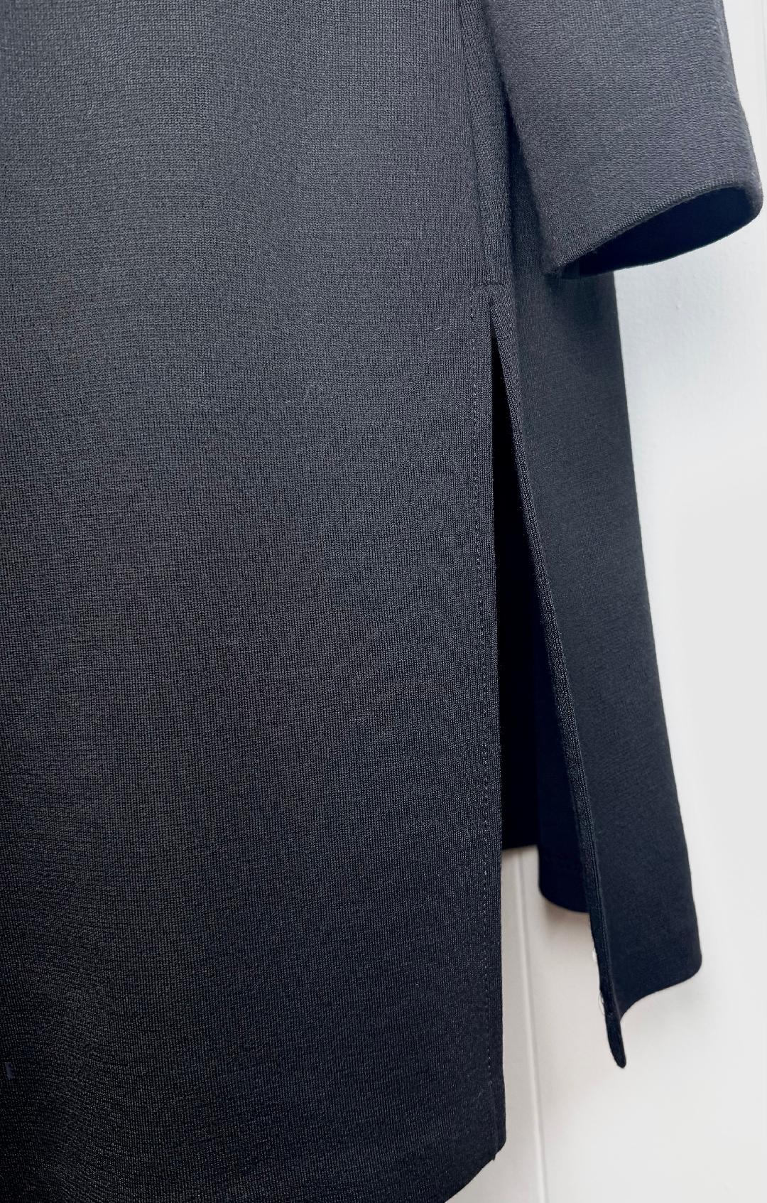 St. John Black Wool Blend Evening Coat – Blue Crystal Paillettes – Size 14 - NWT $1,895