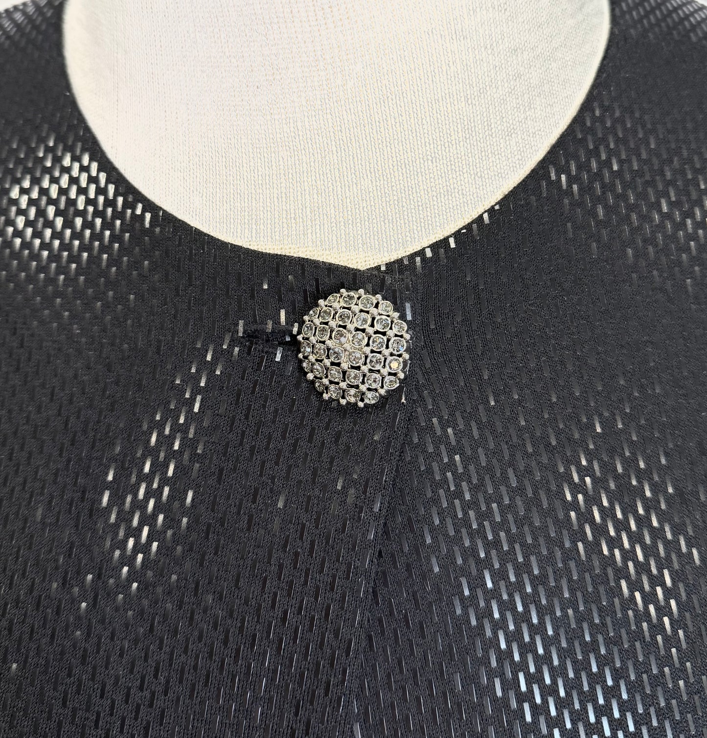St. John Couture Black Evening Coat with Shimmering Paillettes – Open Style – Size 12