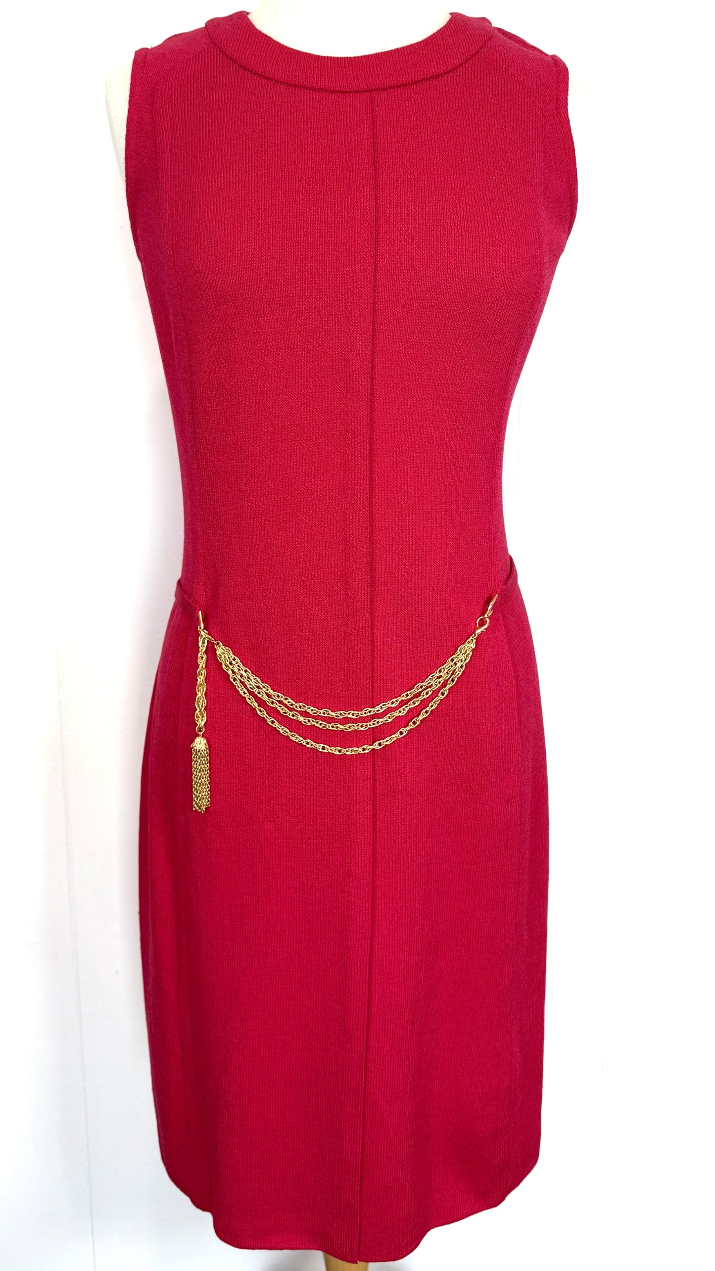 St. John Cerise Pink Santana Knit Sleeveless Dress – NWT $1,195 – Size 4