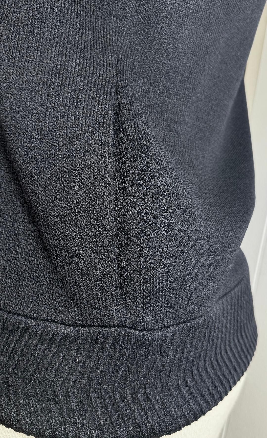 St. John Black Santana Knit Jacket - Novelty Trim, Zip Front, & Pockets - Size 14
