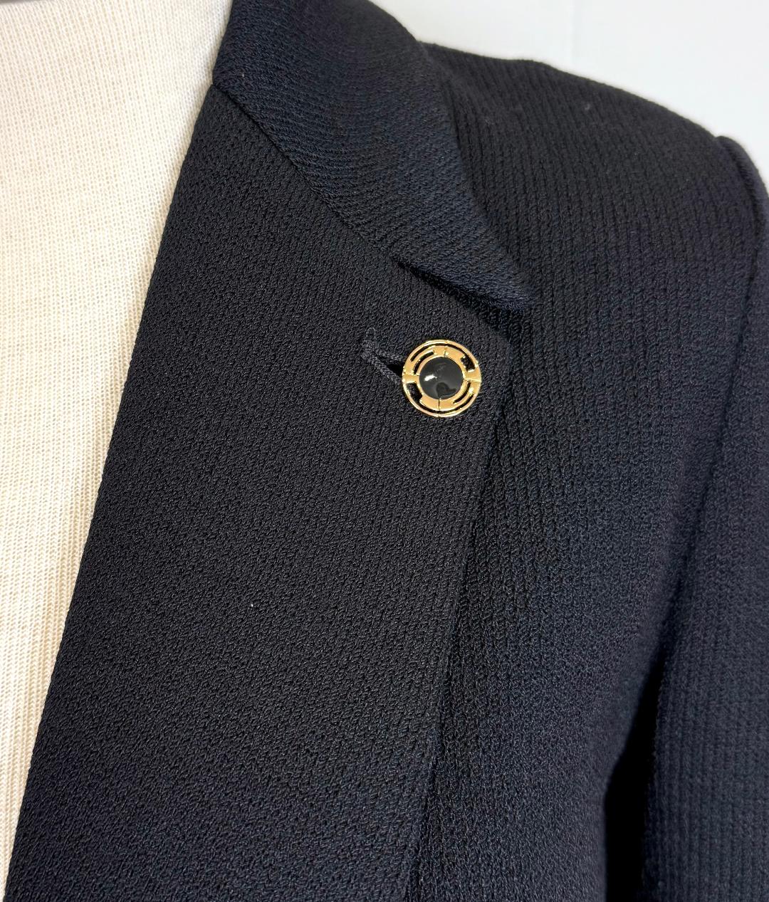 St. John Black Santana Knit Long Jacket – Size 6