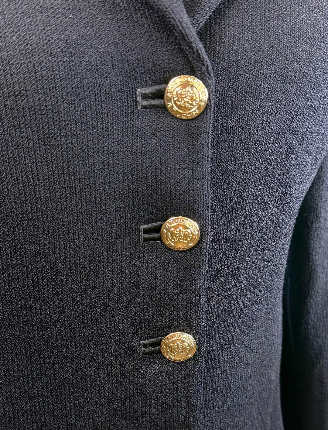 Iconic St.John knit black jacket gold logo buttons - Size 6 and 12