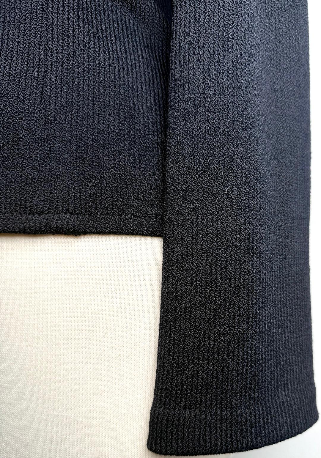 Basic St.John knit black jacket logo buttons size