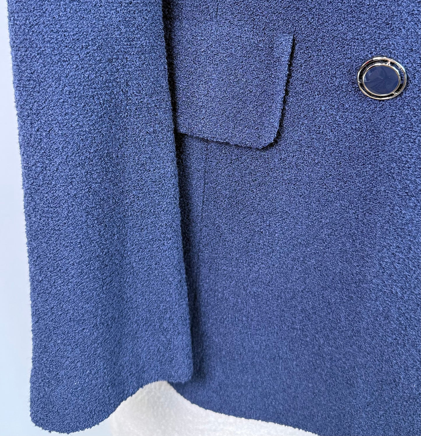 St. John Navy Textured Santana Knit Jacket – Size 12