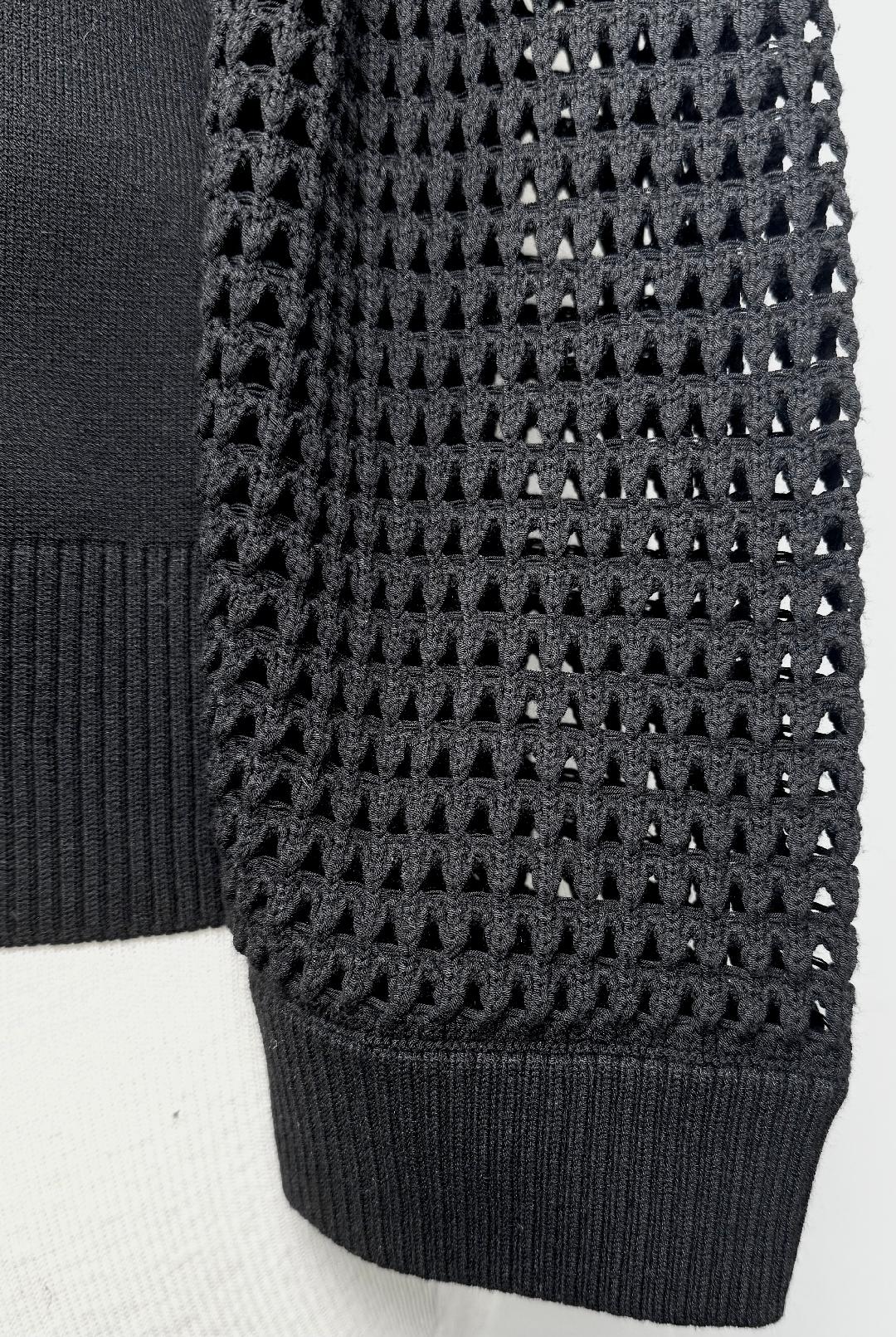 St. John Evening Black Open-Stitch Knit Jacket – Size XL/12/14