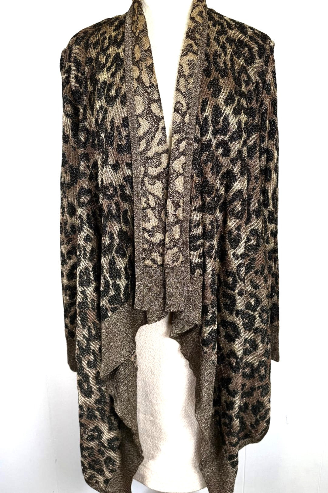 St. John Leopard Print Rayon Wool Knit Wrap Jacket – Size M (6/8)