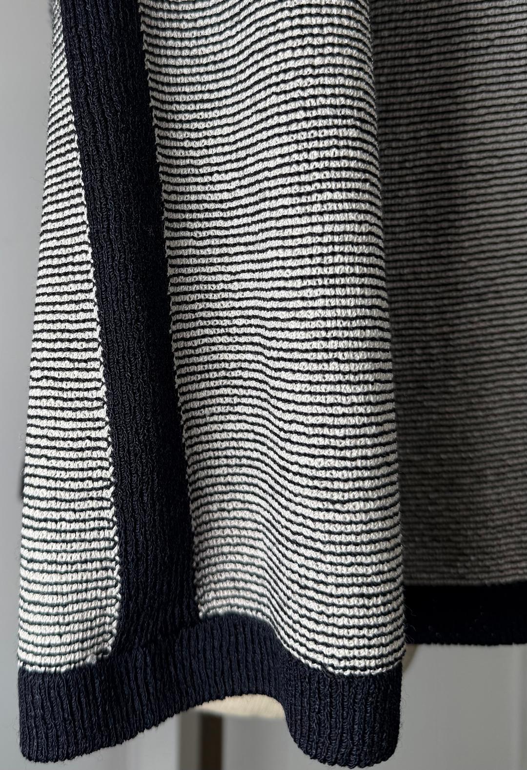 St. John Black & White Knit Button-Front Jacket - Logo Buttons & Sporty Trim - Size XL/14/16