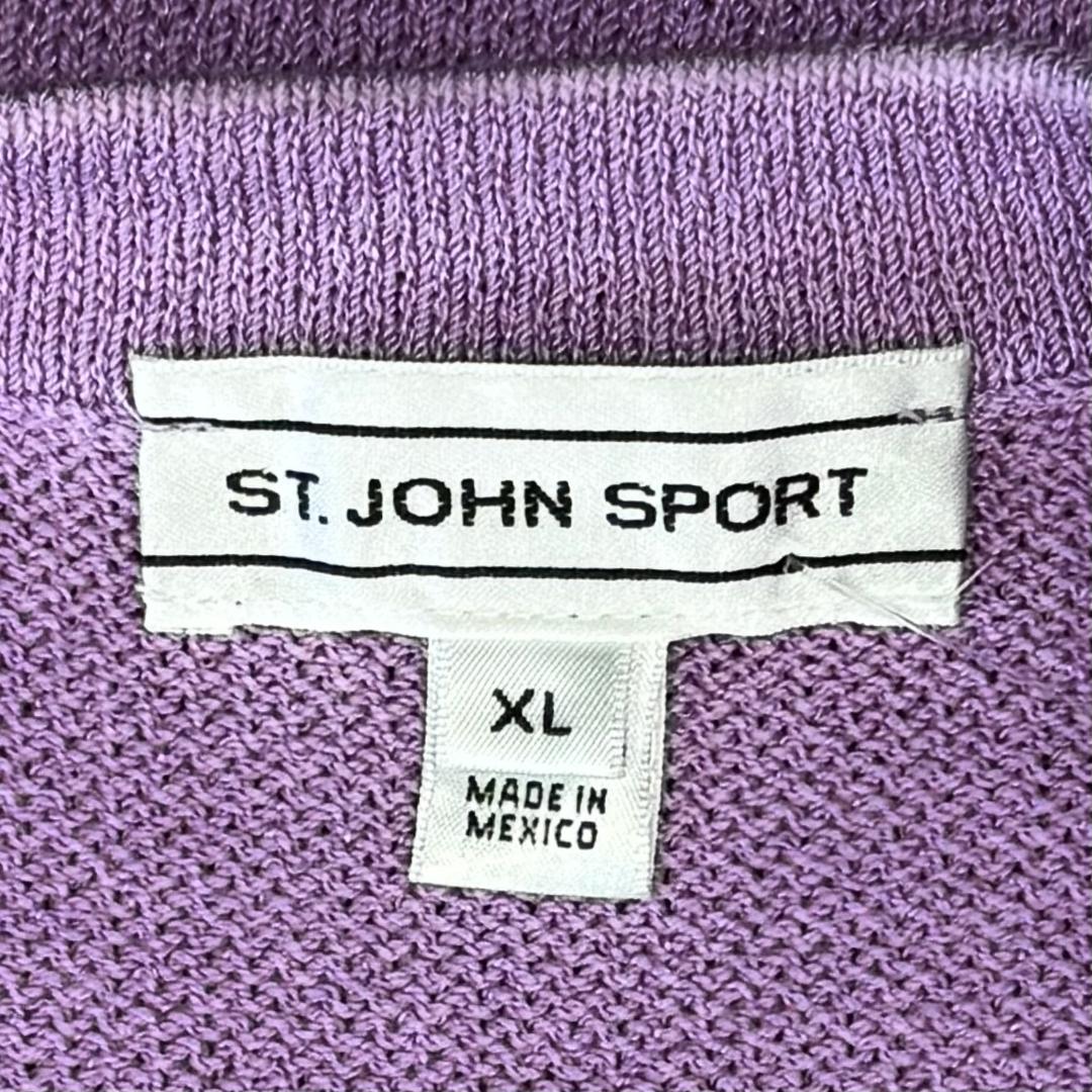 St. John Sport Purple Jacket with White & Green Trim - Size XL/12/14