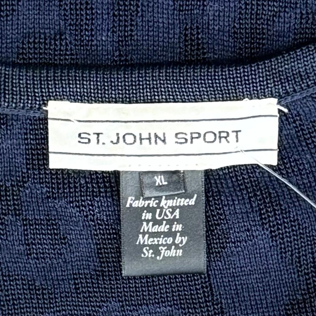 St. John Navy & Gray Leopard Print Open-Front Sport Jacket in Shimmer Rayon Blend - Size XL/12/14