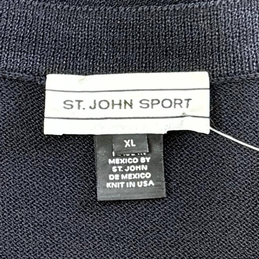 St. John Sport Black Short-Sleeve Jacket with Silver-Accent Buttons - Size XL