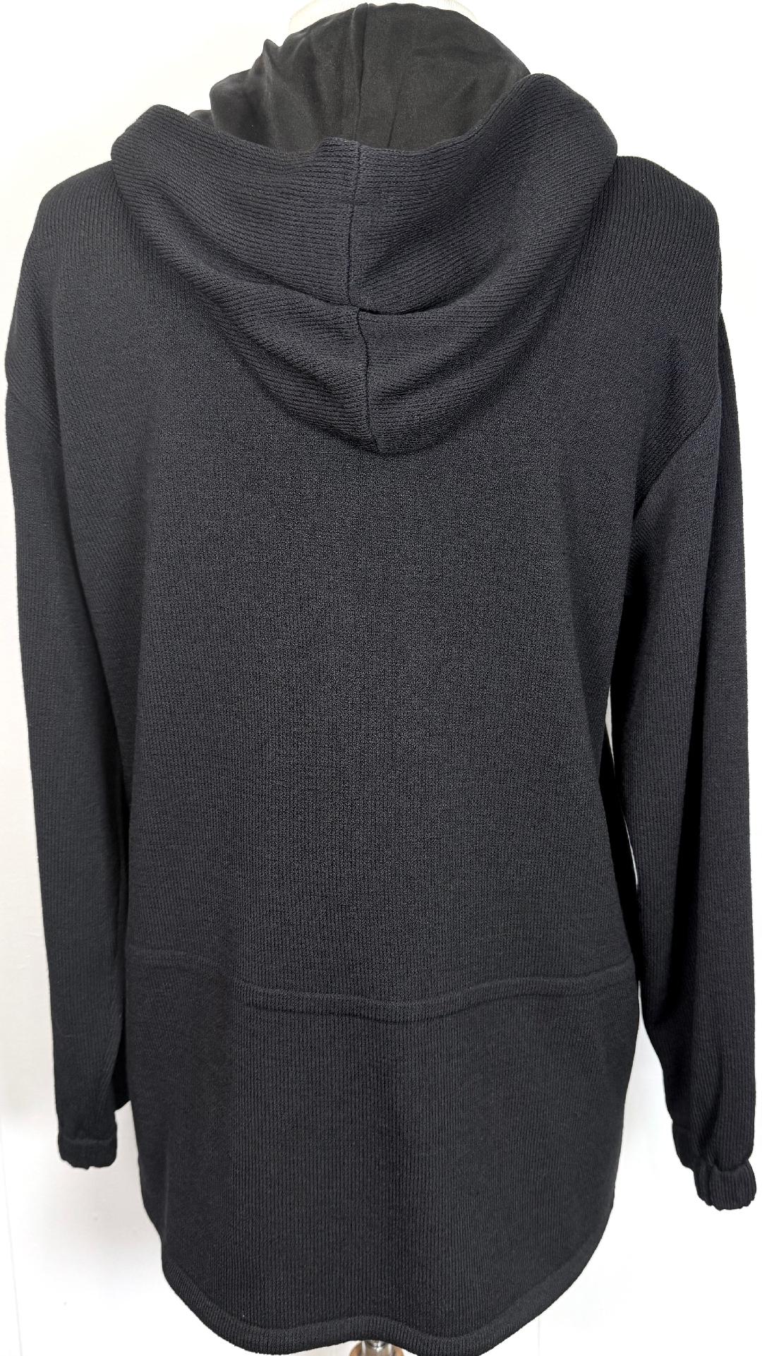 St. John Sport Black Santana Knit Hooded Jacket with Gold Hardware – Relaxed Fit - Multiple Sizes