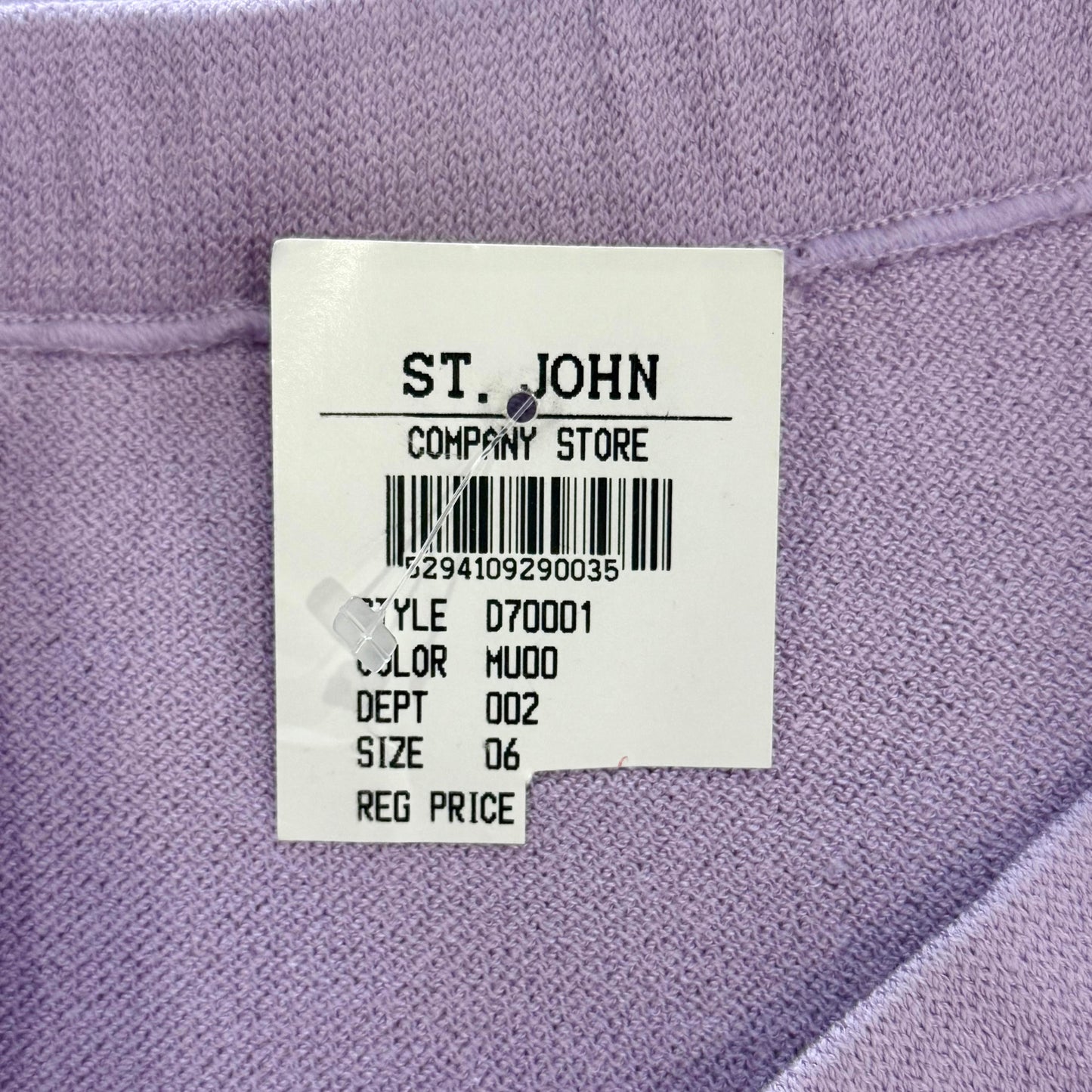 St. John Couture White & Purple Textured Knit Suit – Multi Trim & Zipper Front – Size 10 (Fits 6/8)