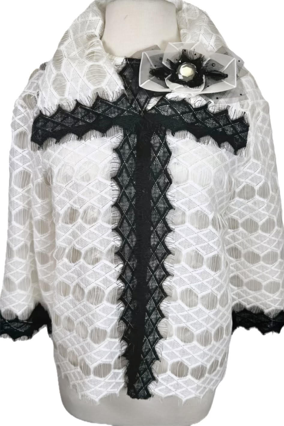 St. John White & Black Sheer Jacket & Top Set – NWT $2,590 – Size 4