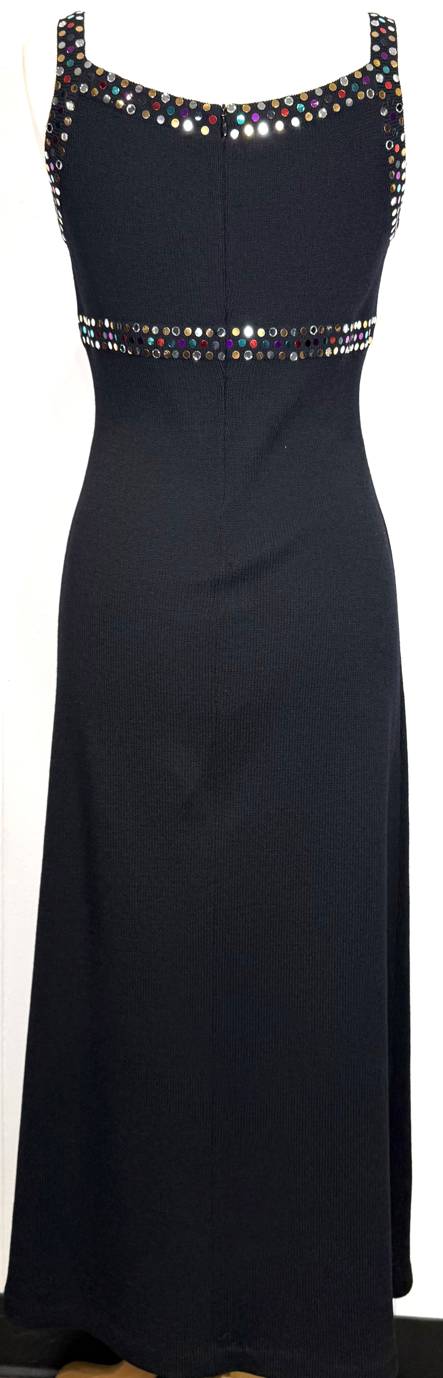 St. John Black Santana Knit 2-Piece Outfit – Multi-Color Paillettes – Size 6