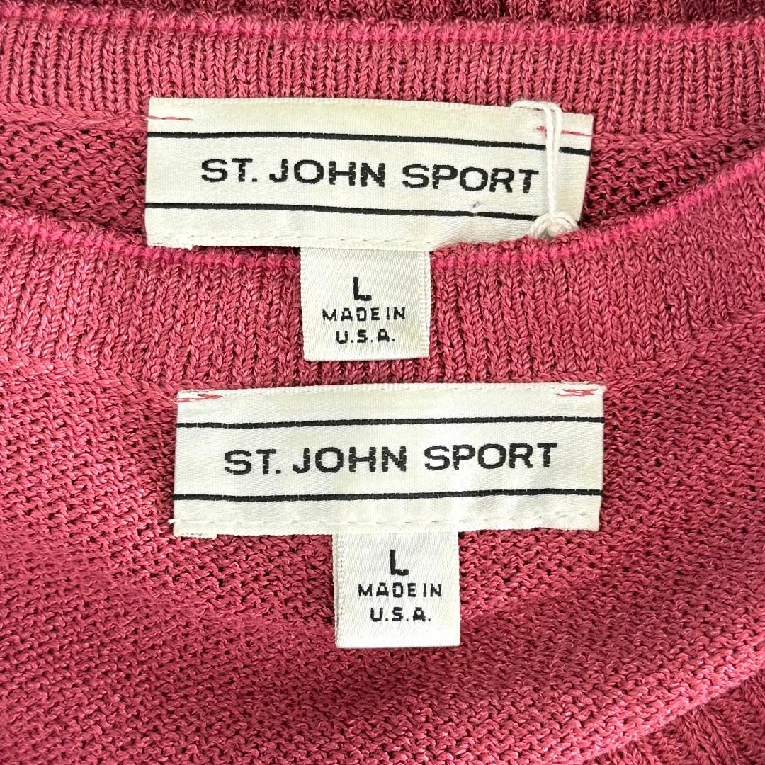 St. John Sport 2-Piece Set in Antique Pink Santana Knit - Size L/10/12